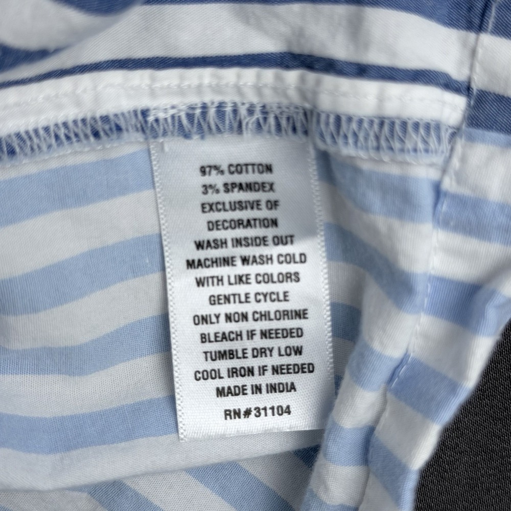 Crown & Ivy Shirt Dress Blue White Striped Button Collared Long Sleeve Cotton M - Picture 11 of 12
